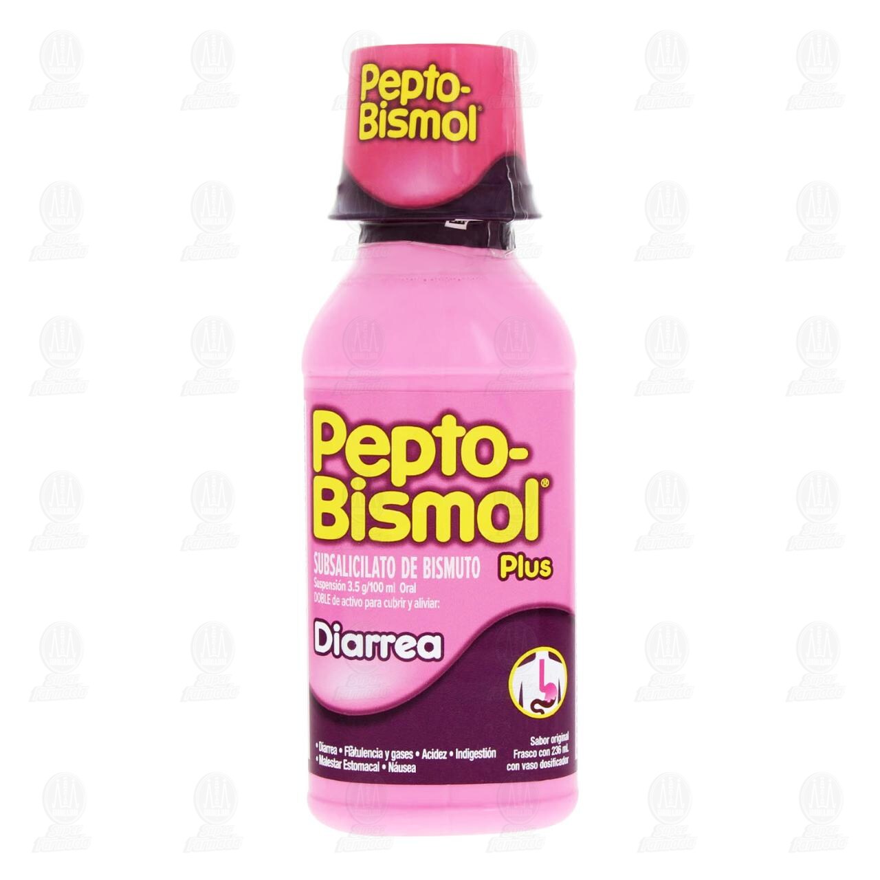 Pepto-Bismol Plus Diarrea Suspensión Sabor Original, 236 ml. image number 1