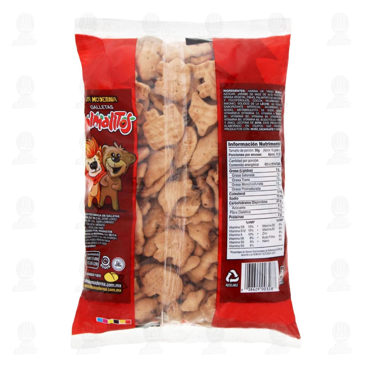 Galletas Animalitos Sabor Chocolate, 340 gr. image number 1