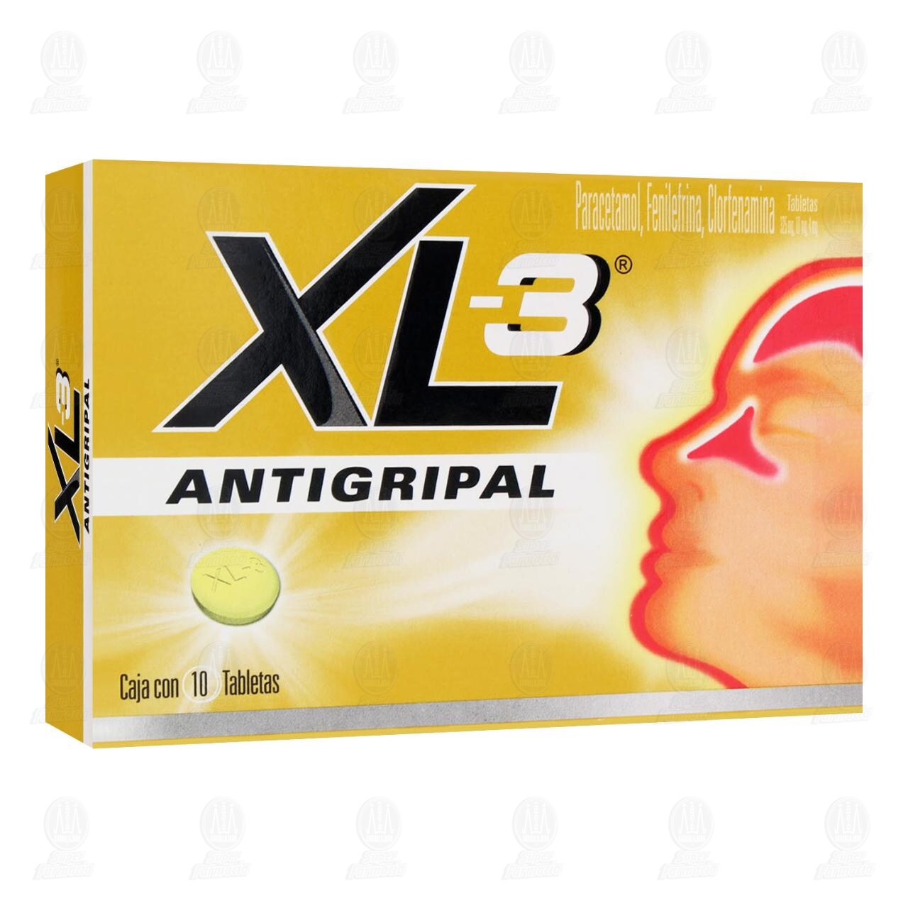 XL-3 Antigripal 325mg/10mg/4mg, 10 Tabletas. image number 0