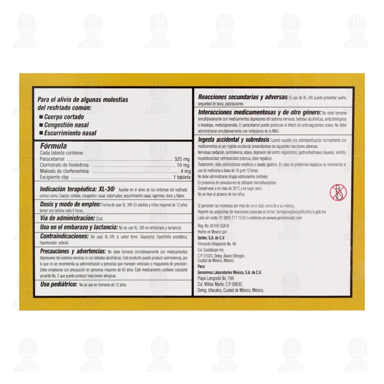 XL-3 Antigripal 325mg/10mg/4mg, 10 Tabletas. image number 2