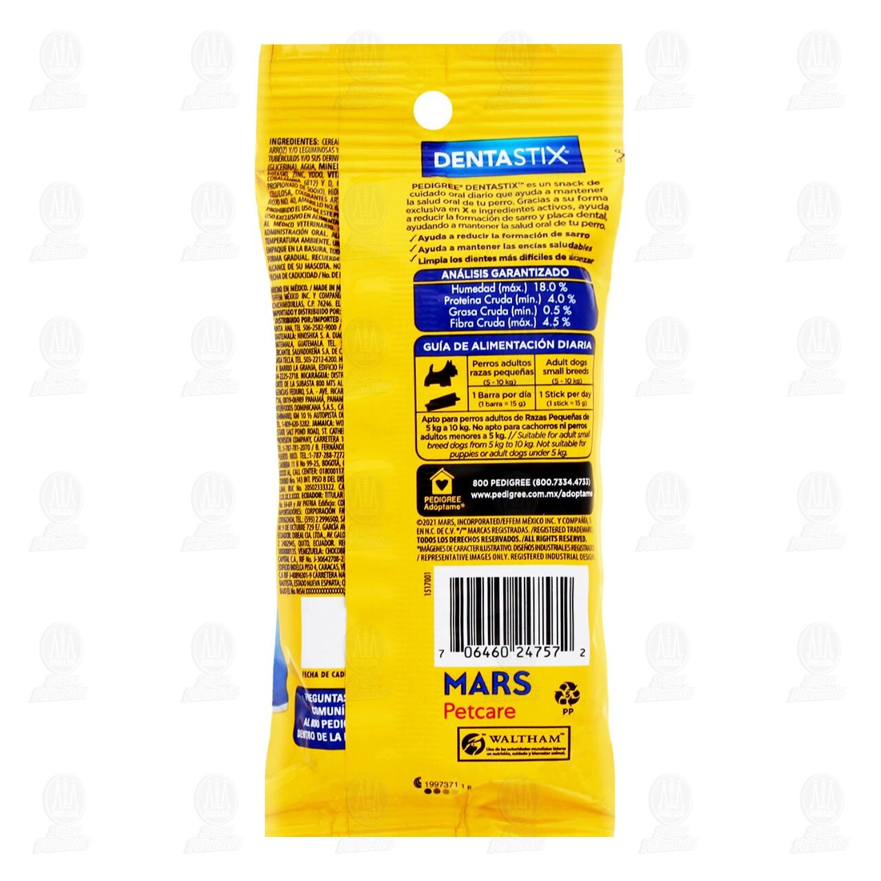 Botana Pedigree DentaStix para Perros Adultos de Razas Pequeñas, 45 gr. image number 1