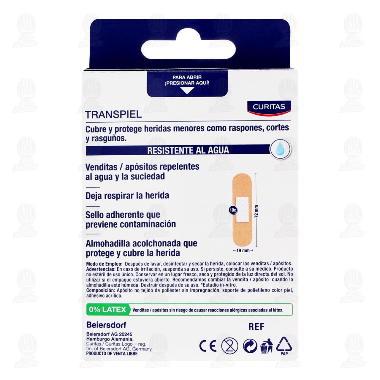 Banditas Adhesivas Curitas Transpiel, 10 pzas. image number 2