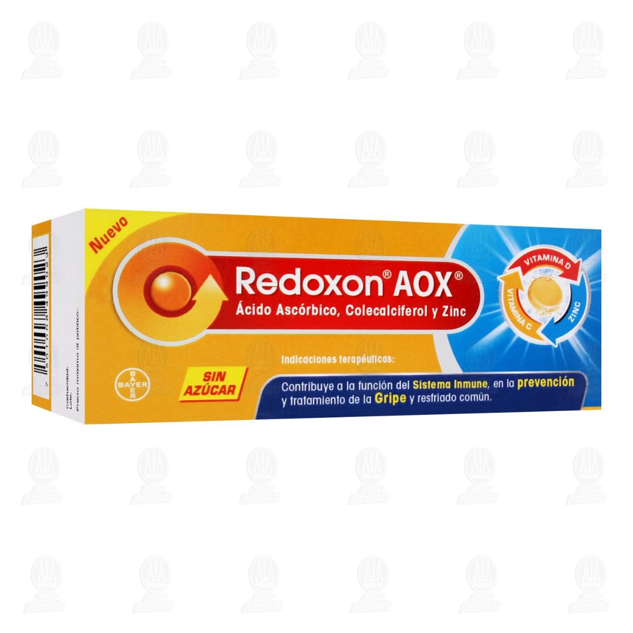 Redoxon AOX Vitamina C, 10 Tabletas Efervescentes Sin Azúcar.