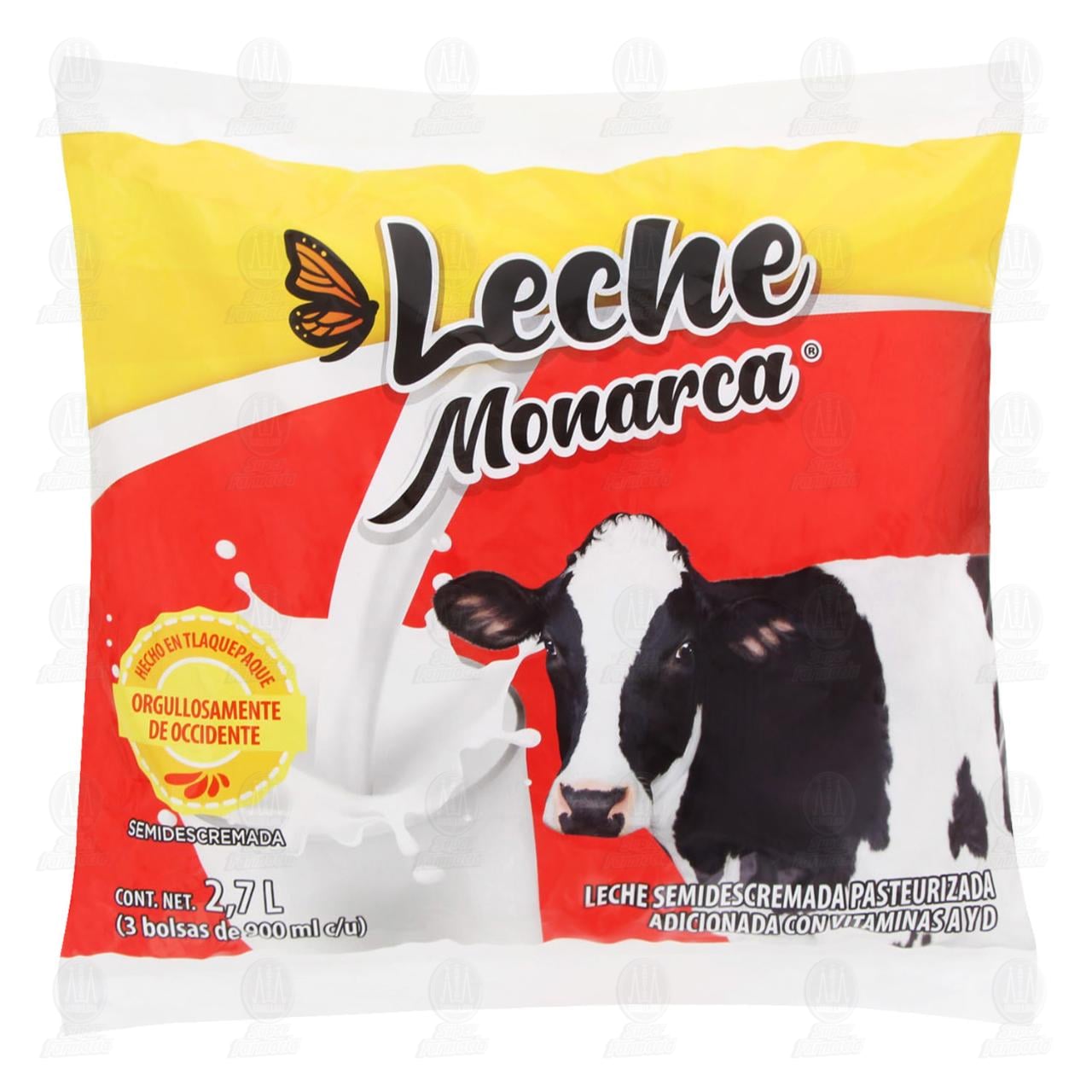 Imagen para Leche Monarca Semidescremada, 900 ml 3 pzas.