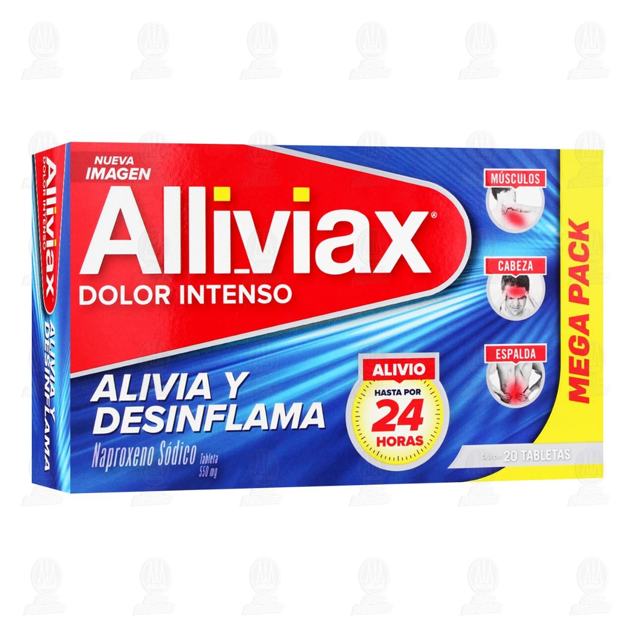 Alliviax 550 mg, 20 Tabletas. image number 0