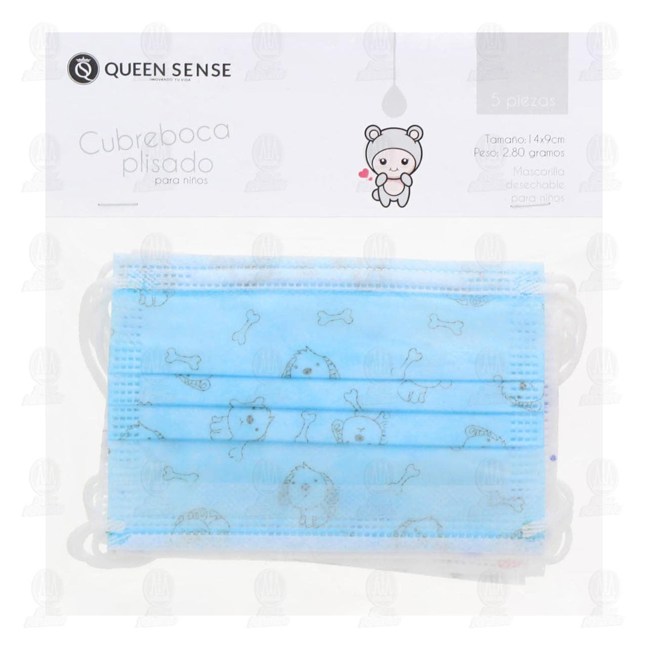Imagen para Cubrebocas Infantil Queen Sense Desechables, 5 pzas.
