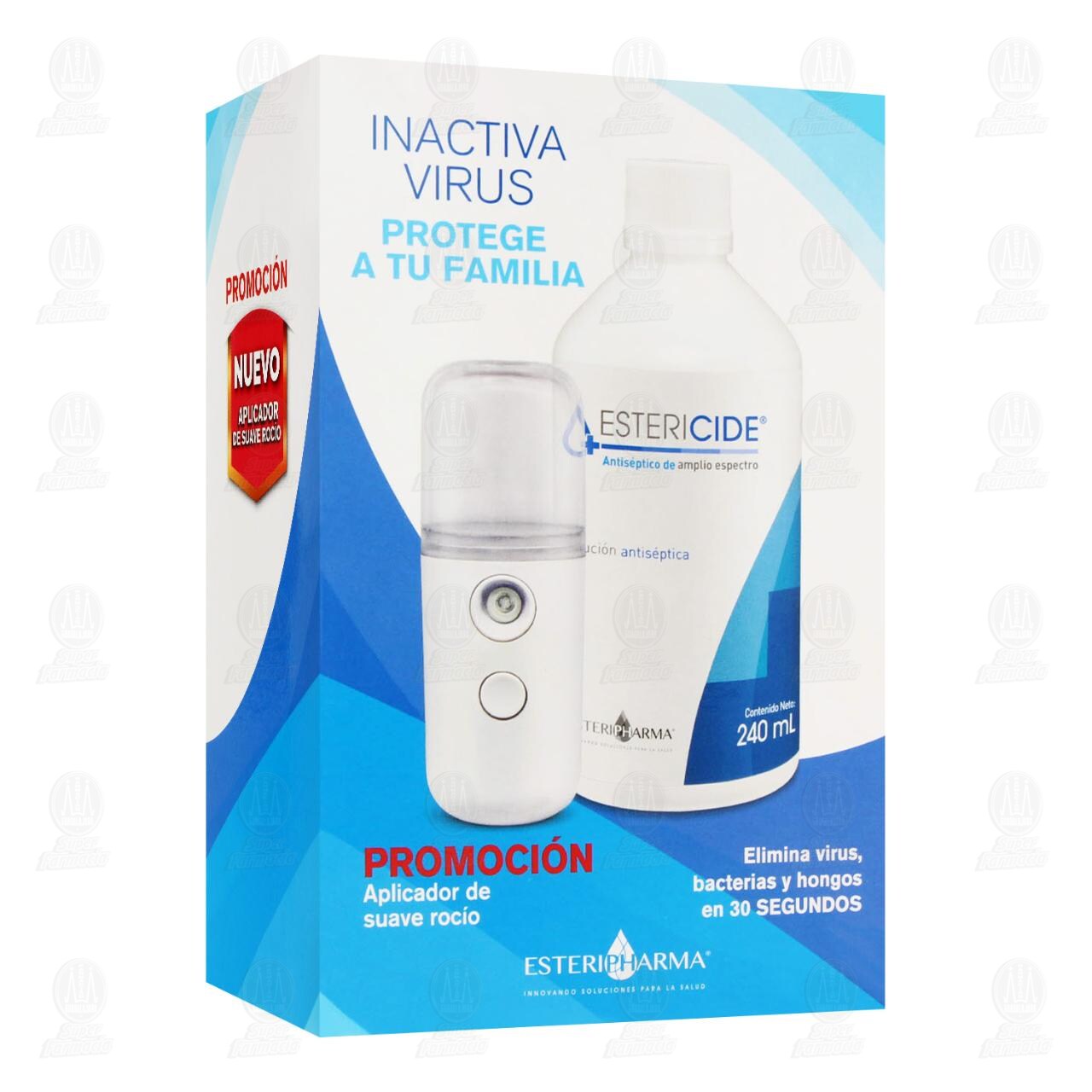 Pack Estericide Antiséptico de Amplio Espectro + Aplicador de Suave Rocío, 2 pzas.