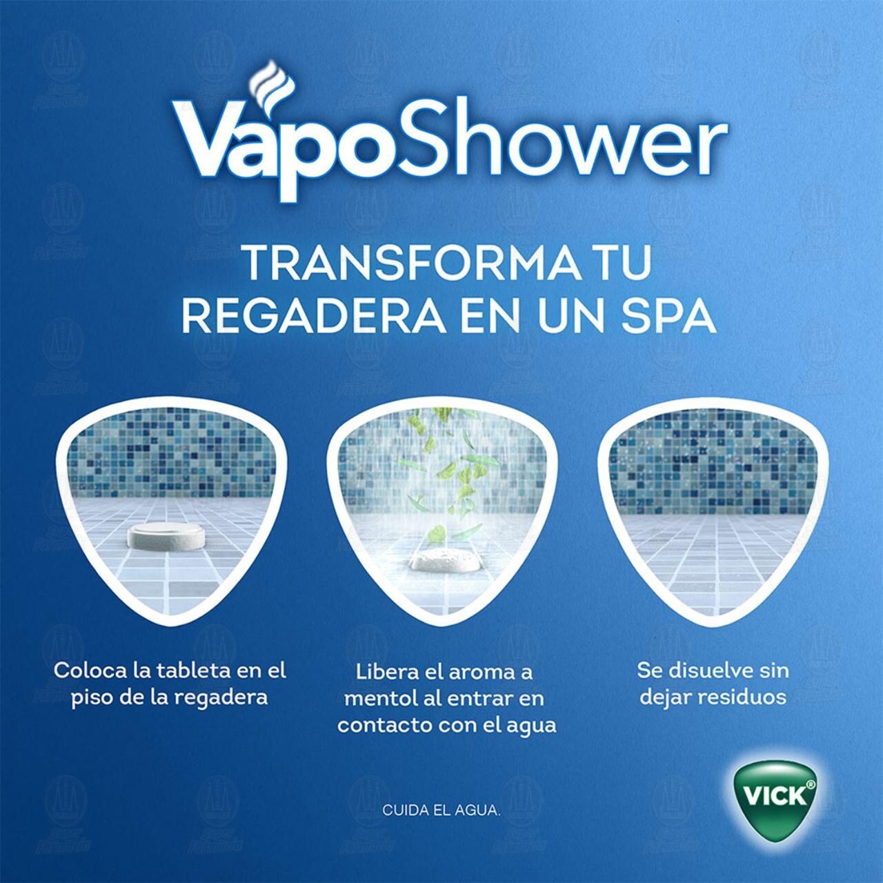 Vick VapoShower Vapores Relajantes, 3 Pastillas. image number 4