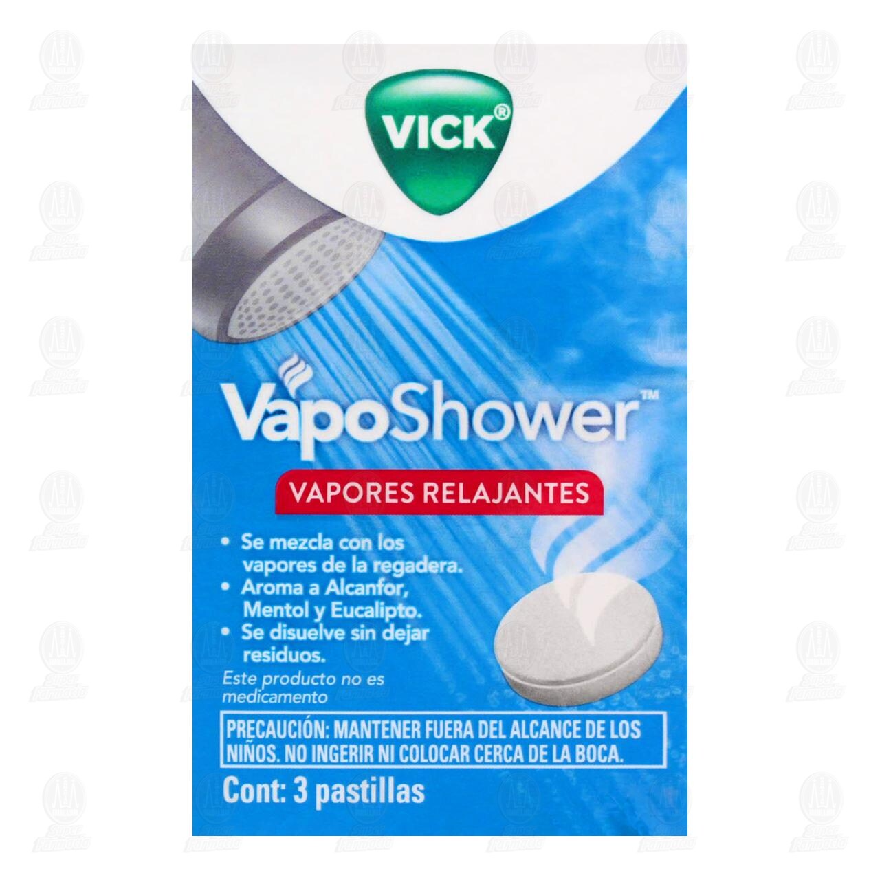 Vick VapoShower Vapores Relajantes, 3 Pastillas. image number 1