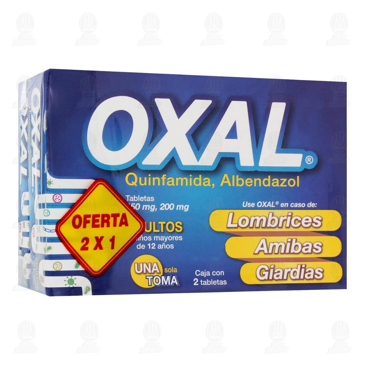 Pack Oxal 150mg/200mg, 2 Cajas con 2 Tabletas c/u.