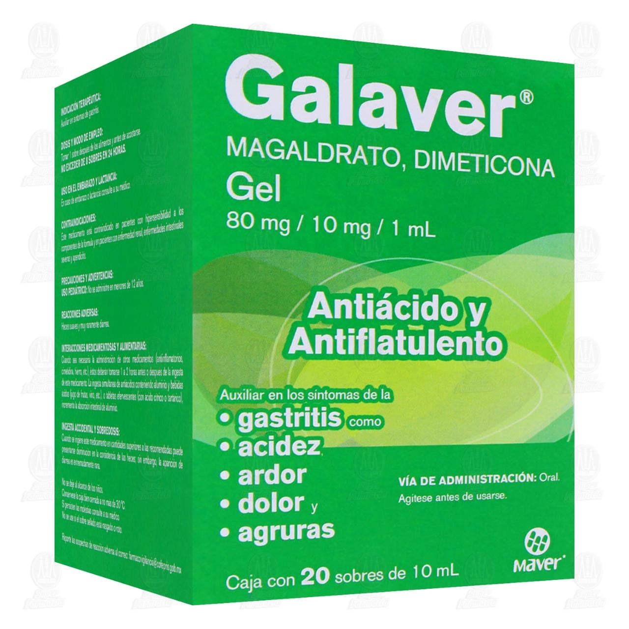 Galaver 80mg/10mg/1ml Gel, 20 Sobres. image number 0
