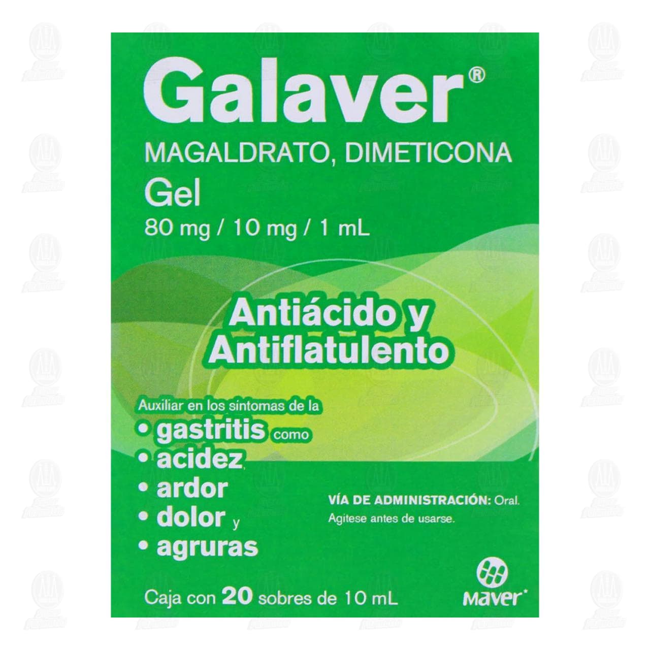 Galaver 80mg/10mg/1ml Gel, 20 Sobres. image number 1