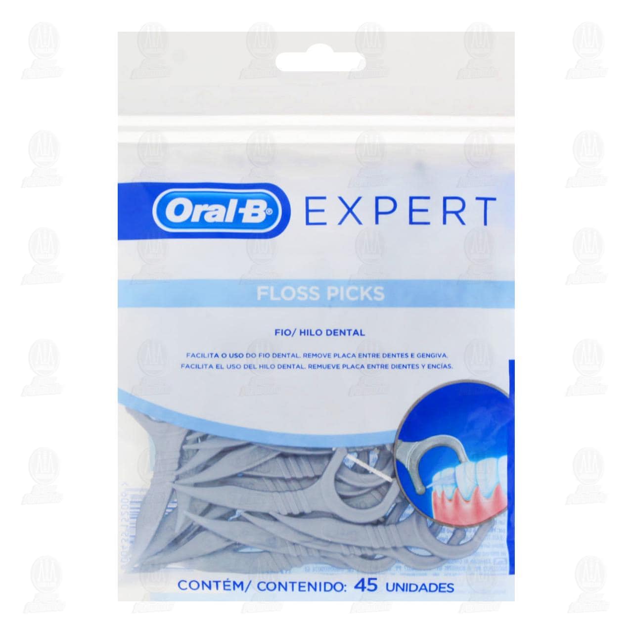 Hilo Dental Oral-B Expert Floss Picks Sabor Menta, 45 Unidades.