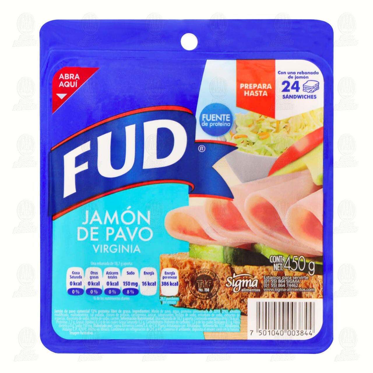 Jamón Fud Virginia de Pavo, 45 gr.