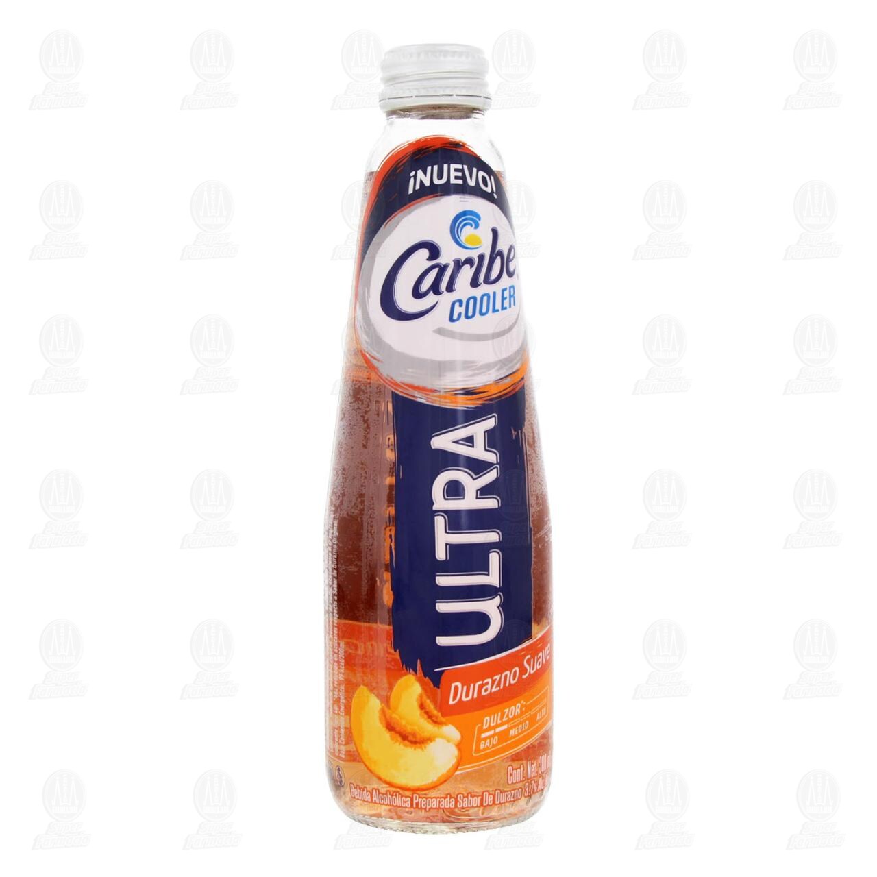 Bebida Preparada Caribe Cooler Ultra Sabor Durazno Suave, 300 ml.