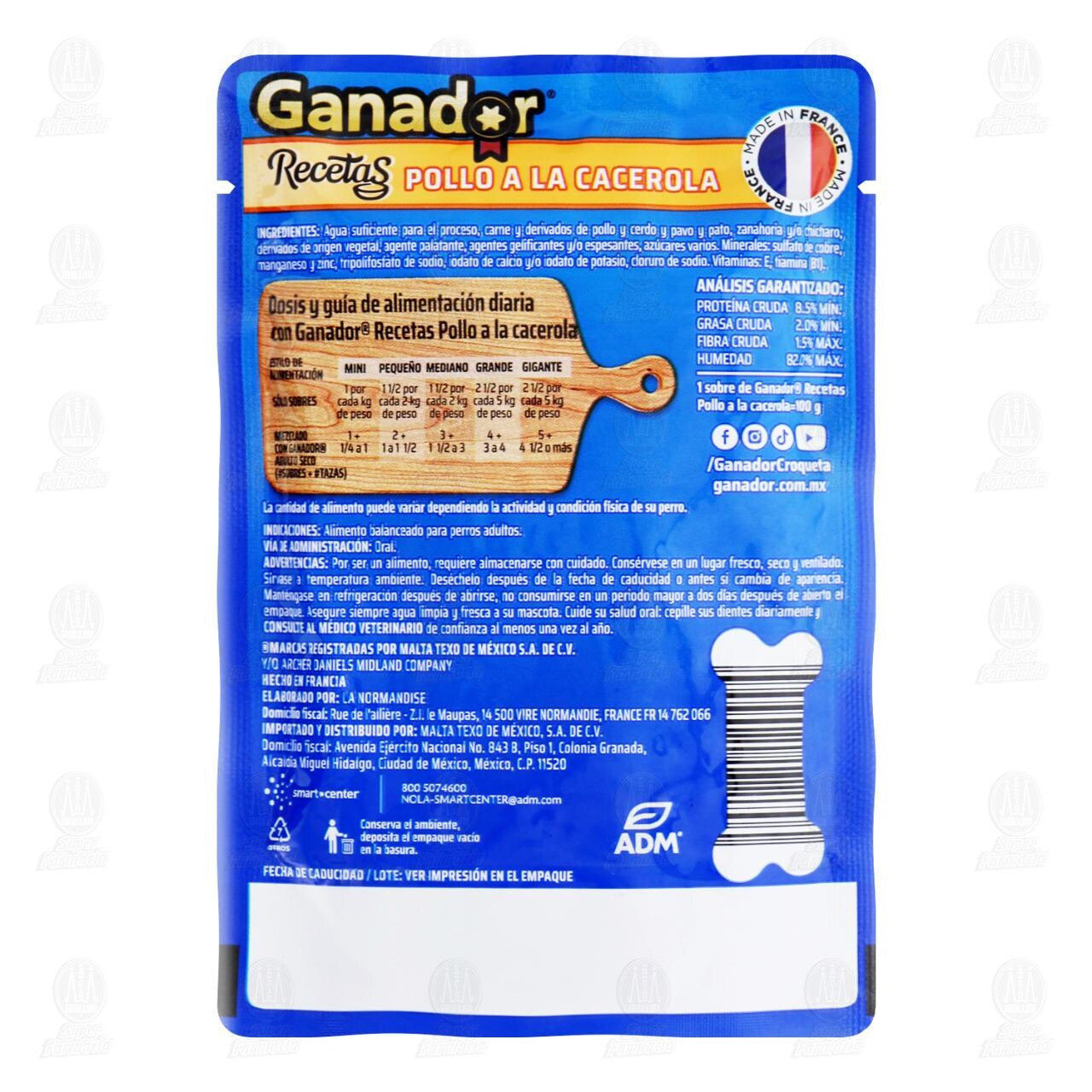 Pollo a la Cacerola Ganador Recetas para Perro Adulto, 100 gr. image number 1