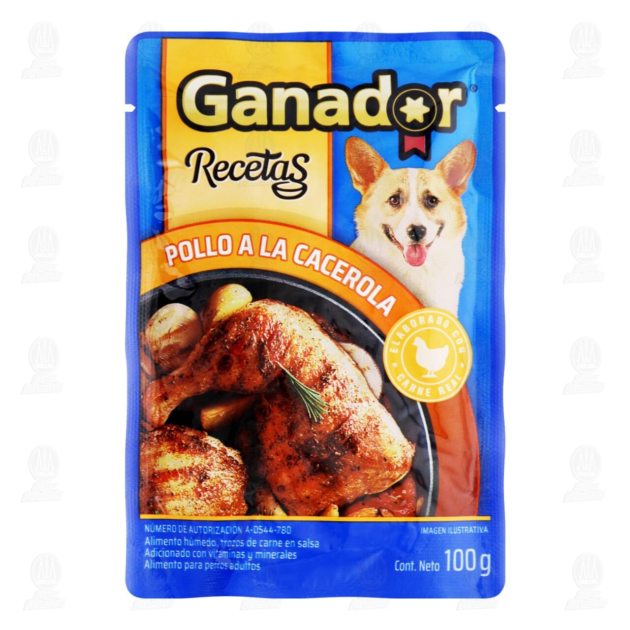 Pollo a la Cacerola Ganador Recetas para Perro Adulto, 100 gr.