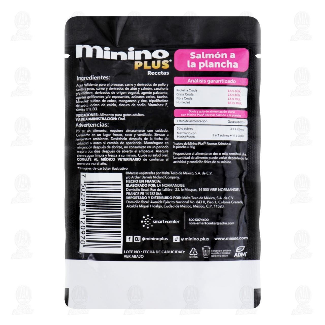 Salmón a la Plancha Minino Plus Recetas para Gato Adulto, 85 gr. image number 1