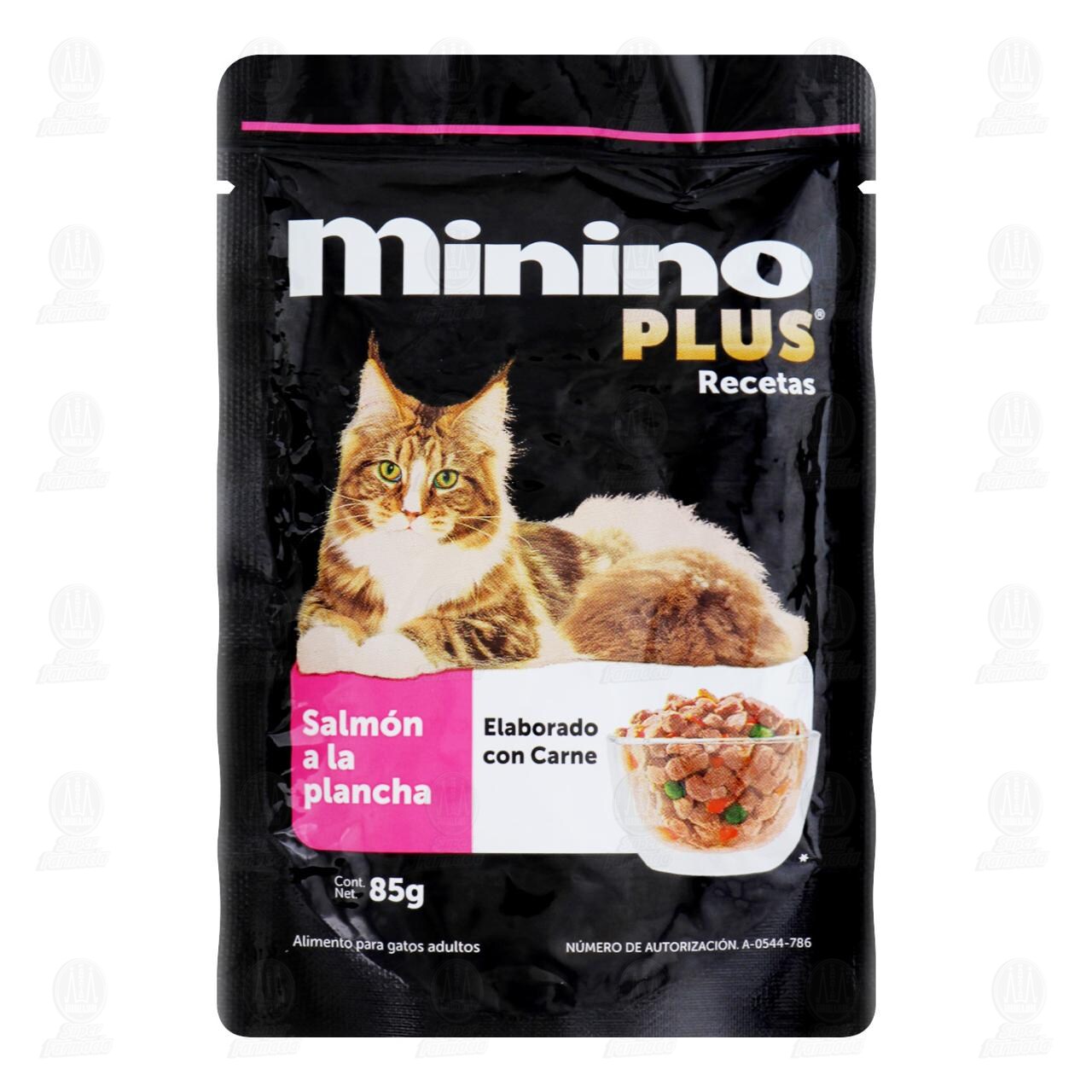 Salmón a la Plancha Minino Plus Recetas para Gato Adulto, 85 gr. image number 0