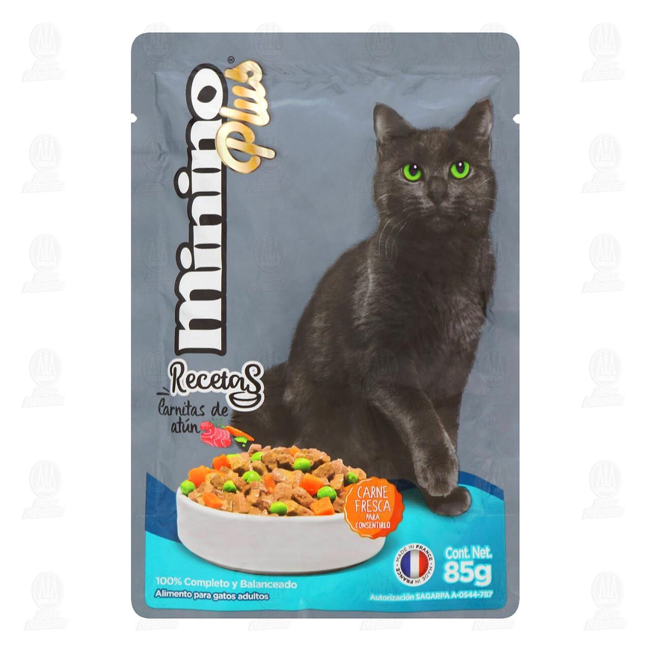 Carnitas de At&uacute;n Minino Plus Recetas para Gato Adulto, 85 gr. image number 0