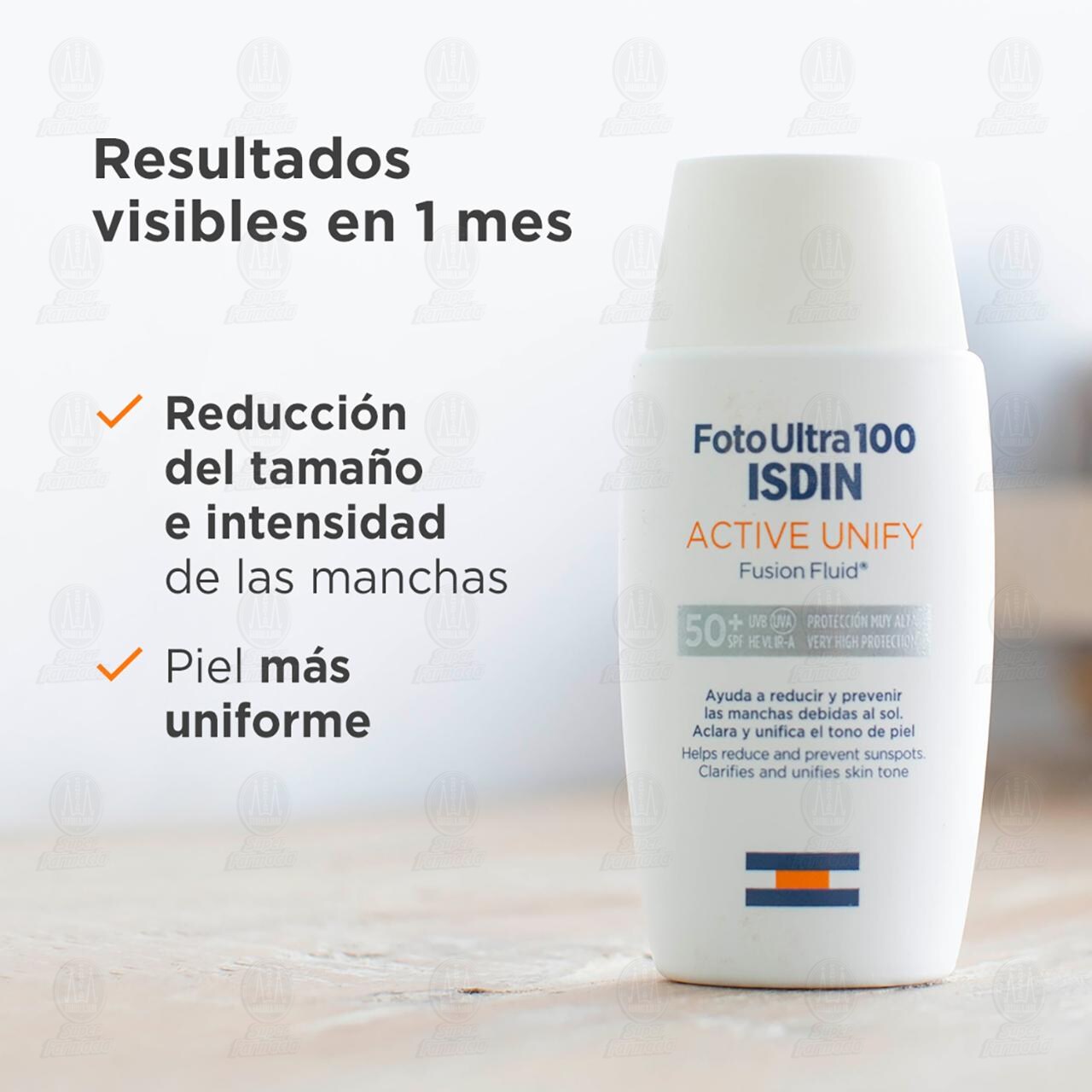 Fotoprotector Isdin FotoUltra 100 Active Unify Aclara y Unifica SPF50+, 50 ml. image number 2