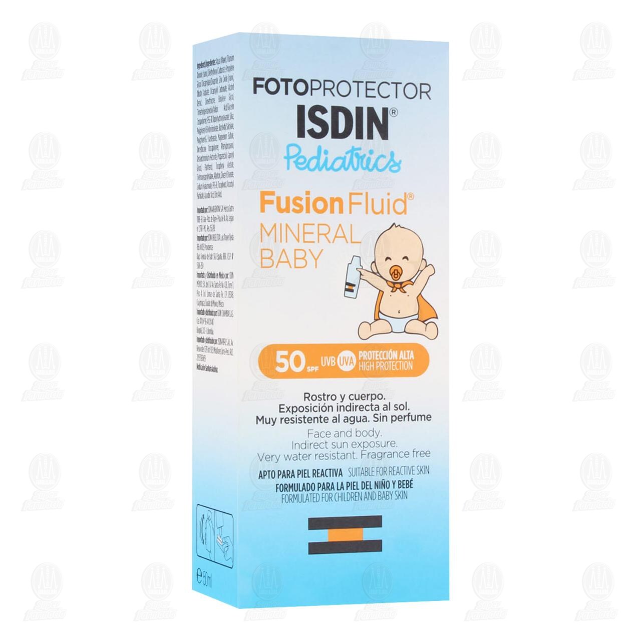 Fotoprotector Isdin Fusion Fluid Mineral Baby Pediatrics SPF50, 50 ml.