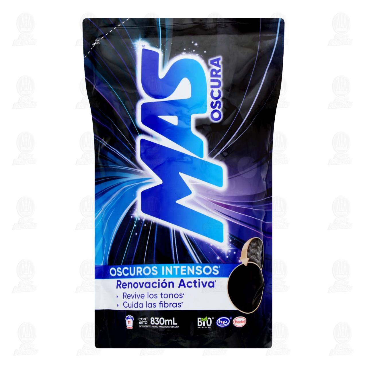 Detergente Líquido MAS Color Oscuros Intensos, 830 ml. image number 0