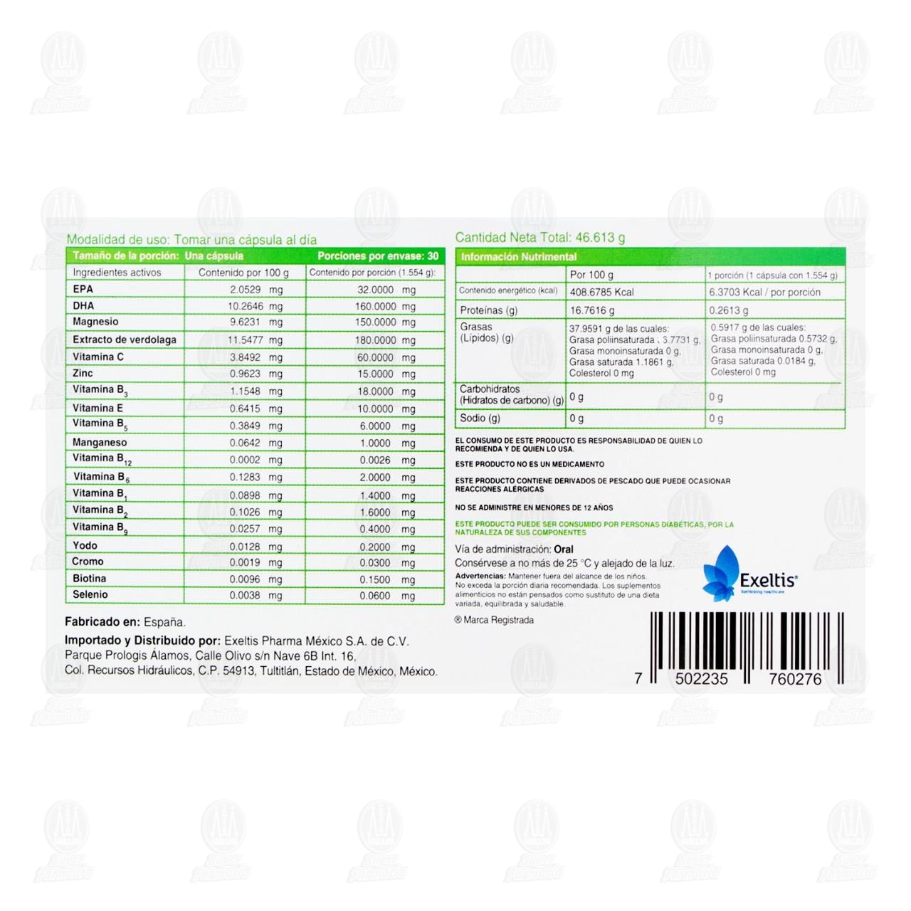 Suplemento Alimenticio Transvital-D, 30 C&aacute;psulas. image number 2