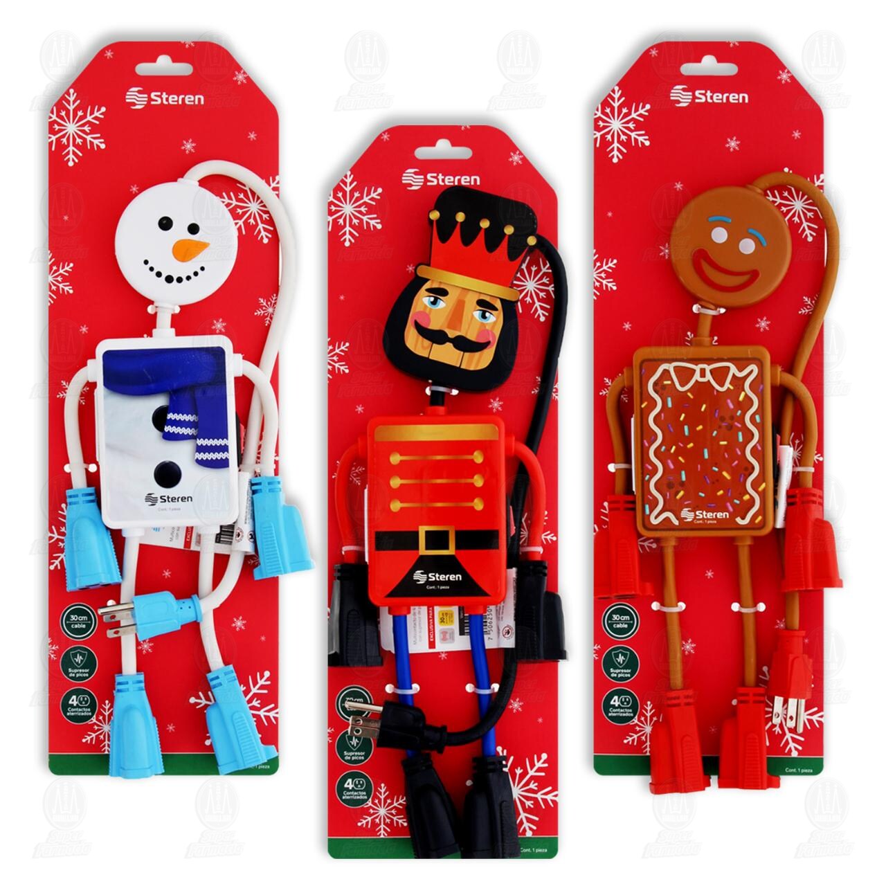 Multicontacto Steren Navide&ntilde;o Varios Modelos, 1 pz. image number 3