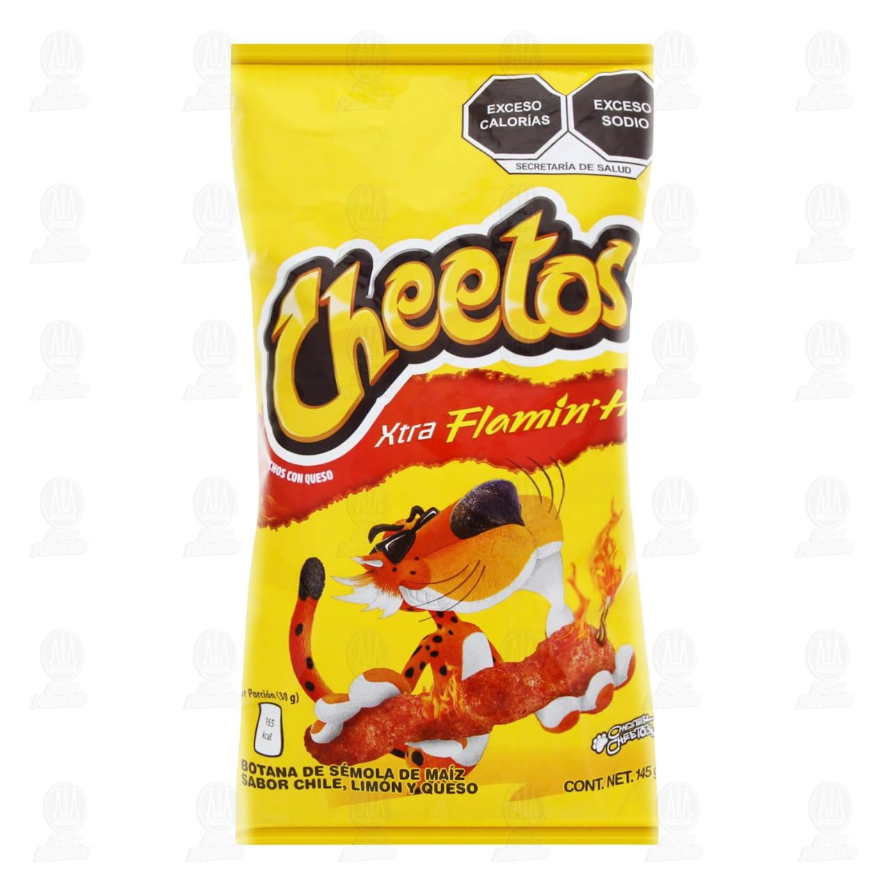 Botana Cheetos Xtra Flamin' Hot Sabor Chile, Limón y Queso, 145 gr.