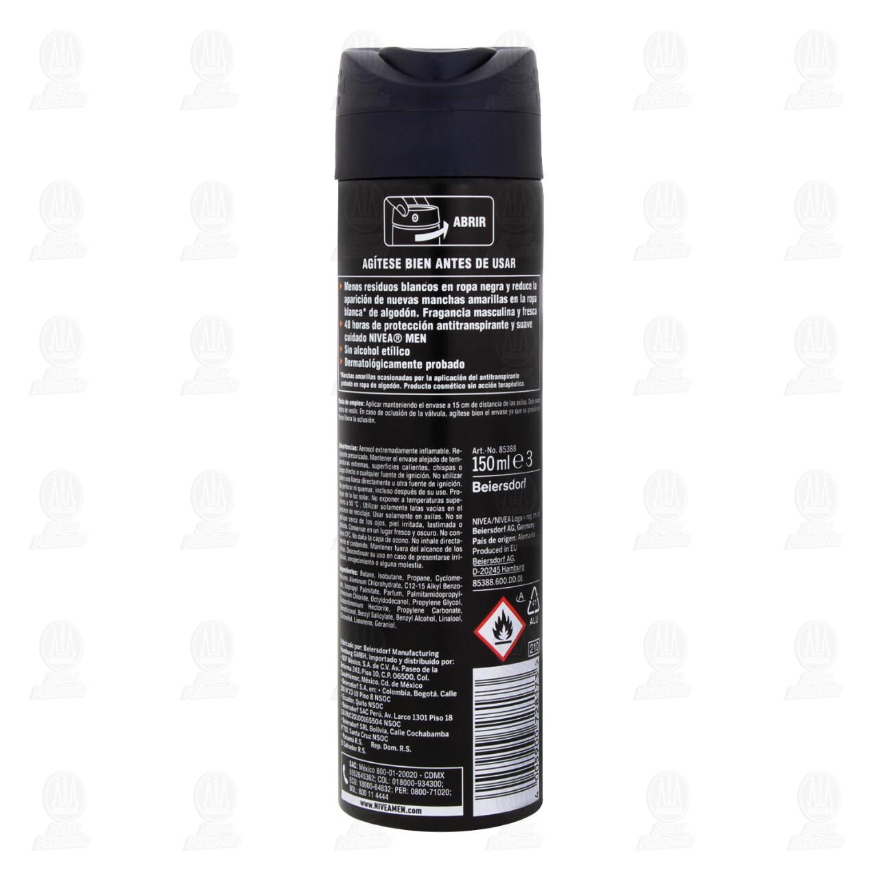 Antitranspirante Nivea Men Invisible Black & White Ultimate Impact en Aerosol, 150 ml. image number 2