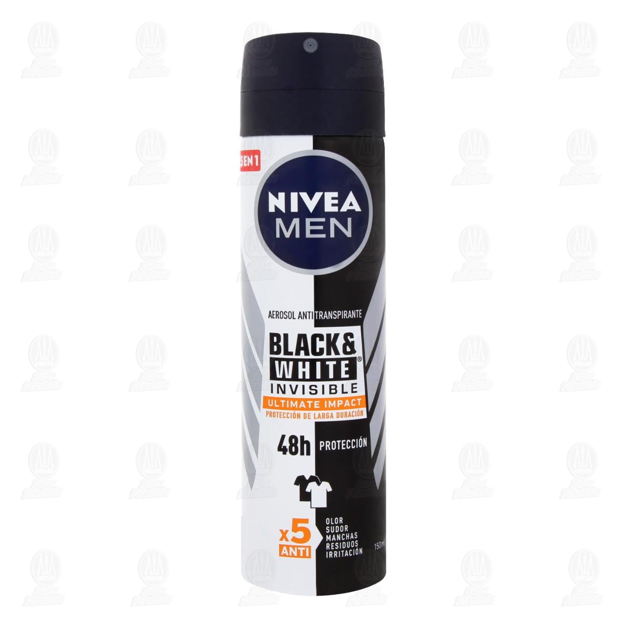Antitranspirante Nivea Men Invisible Black & White Ultimate Impact en Aerosol, 150 ml. image number 1