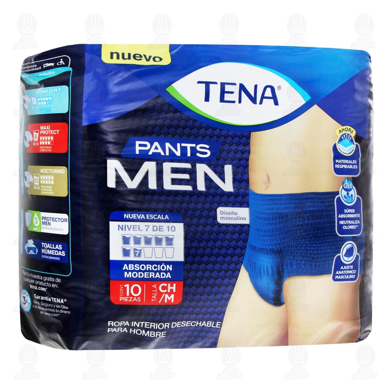 Imagen para Ropa Interior Tena Pants Men Talla Chica/Mediana, 10 pzas.