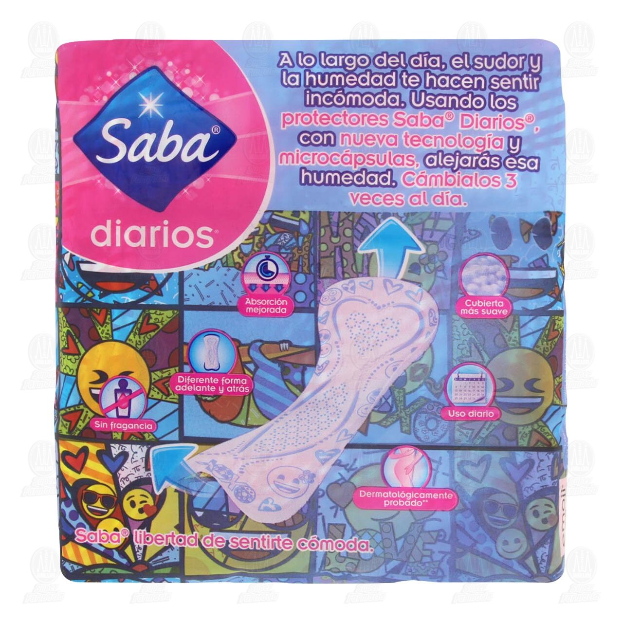 Protectores Femeninos Saba Diarios Tamaño Largo, 90 pzas. image number 2