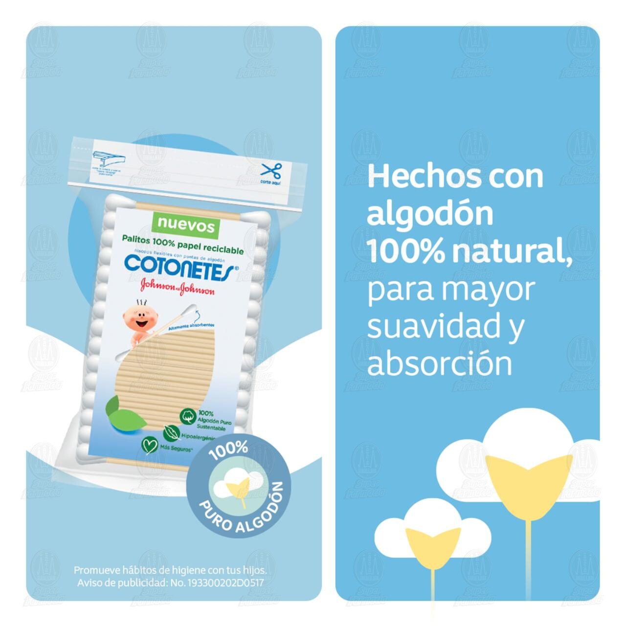 Hisopos Cotonetes de Papel Reciclable, 300 pzas. image number 2