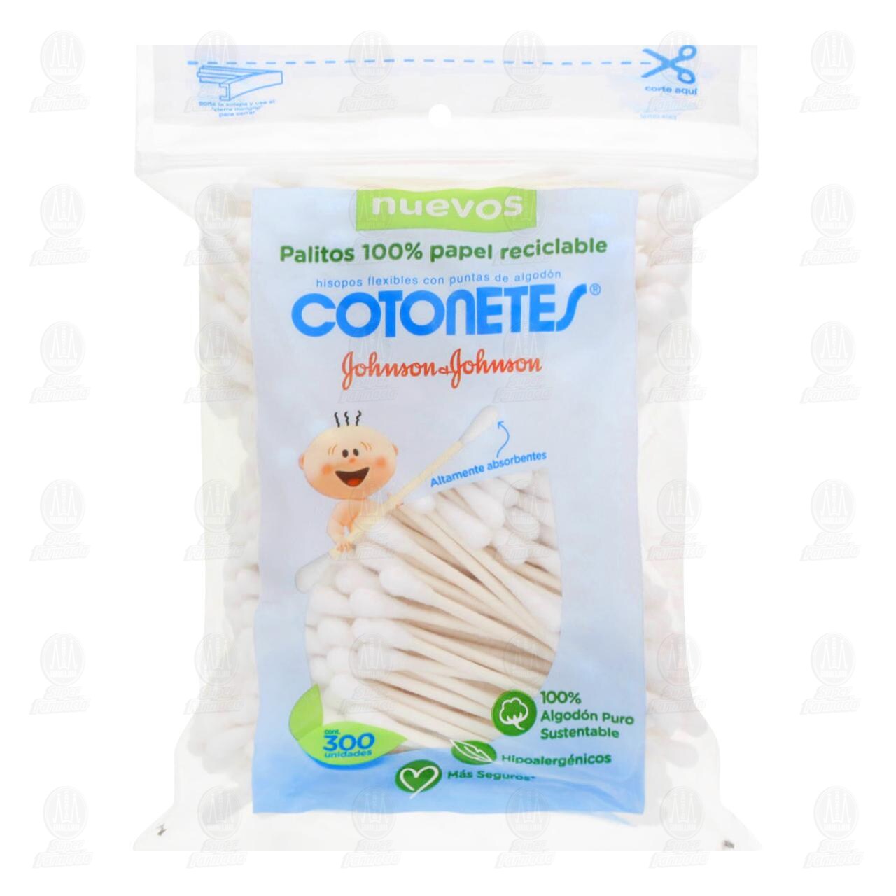 Hisopos Cotonetes de Papel Reciclable, 300 pzas. image number 0