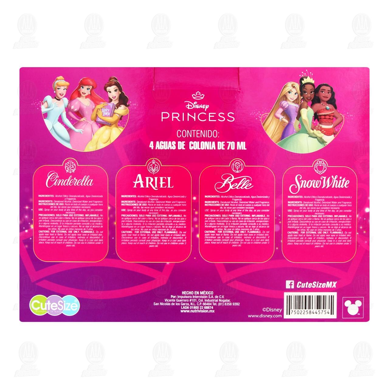 Pack Disney Princess Cutesize Aguas de Colonia, 4 pzas. image number 2