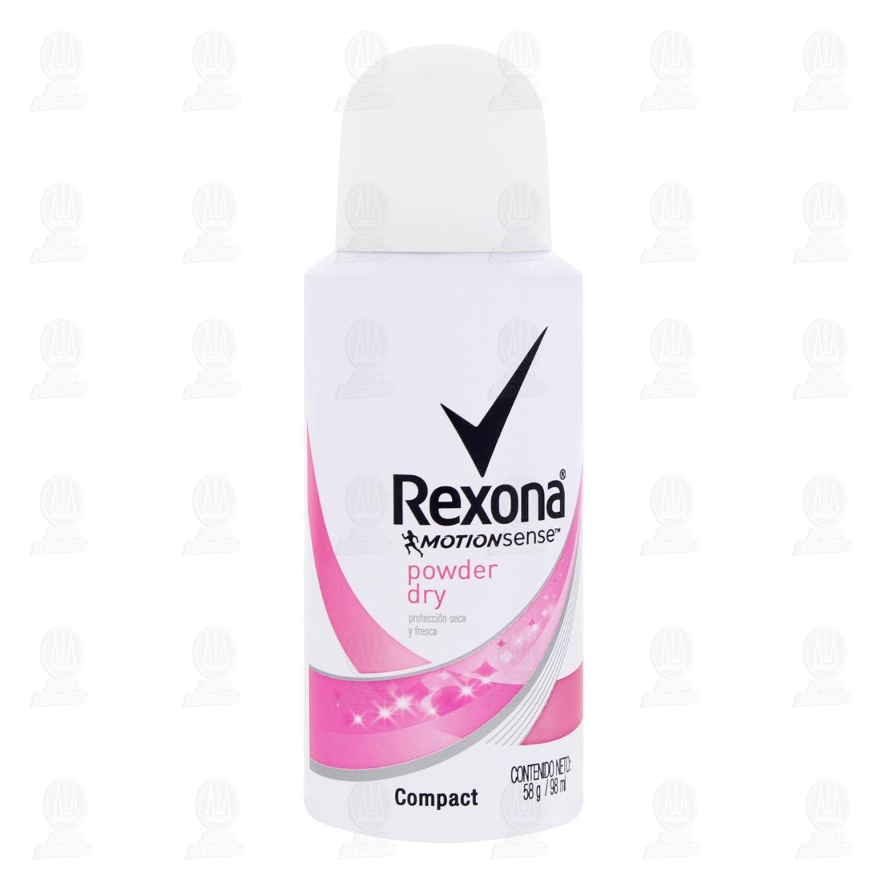 Antitranspirante Rexona Motionsense Powder Dry Compact en Aerosol, 98 ml.