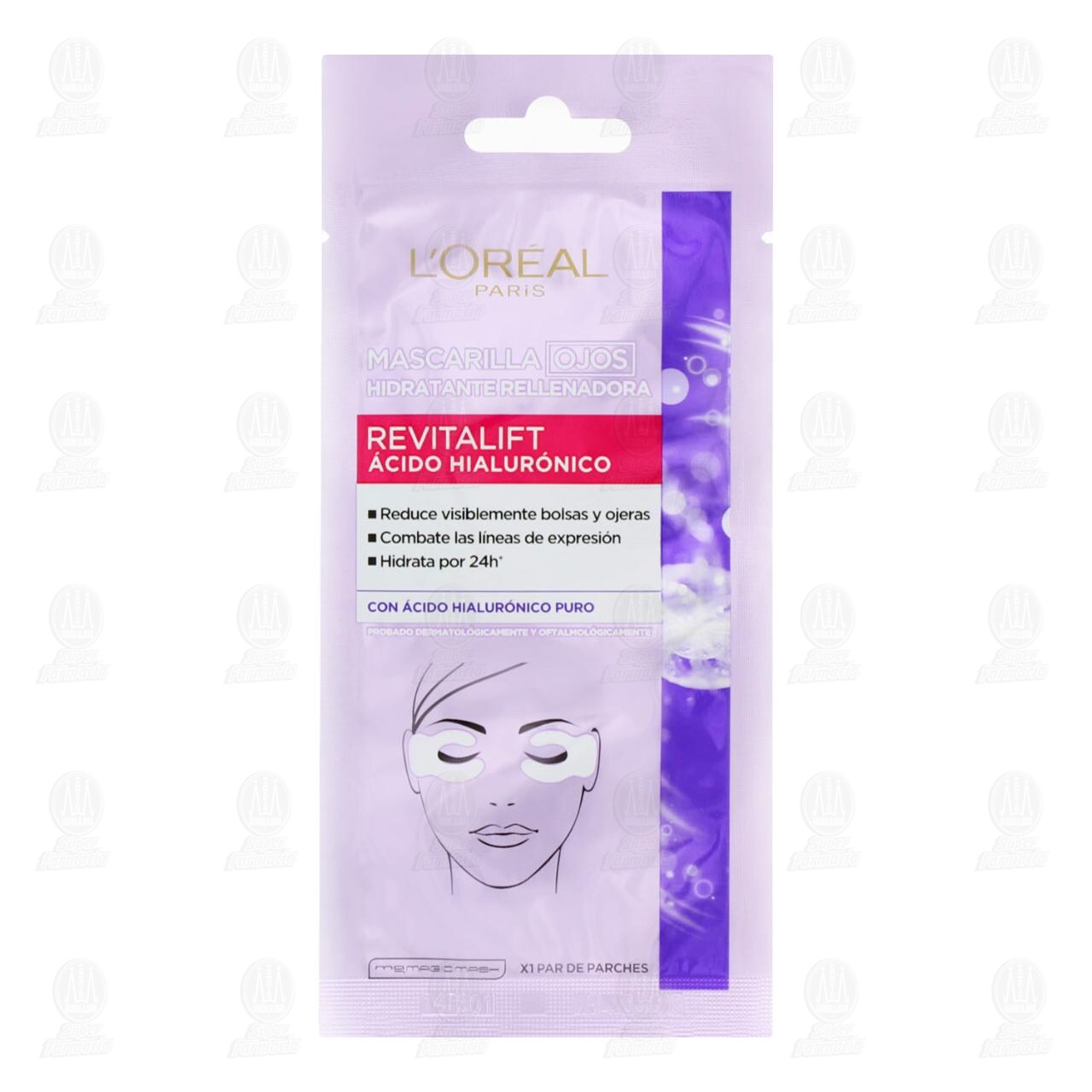 Imagen para Mascarilla Ojos L'Oréal Paris Revitalift Ácido Hialurónico, 1 pz.