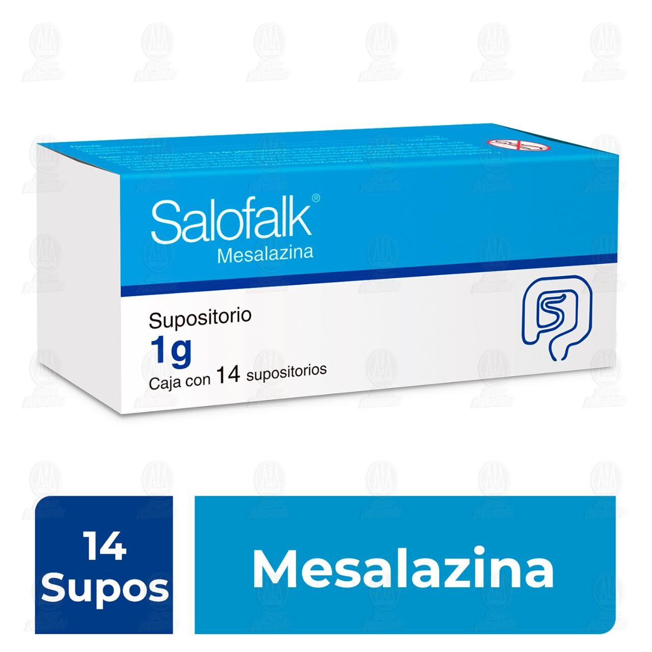 Salofalk 1 gr, 14 Supositorios. image number 2