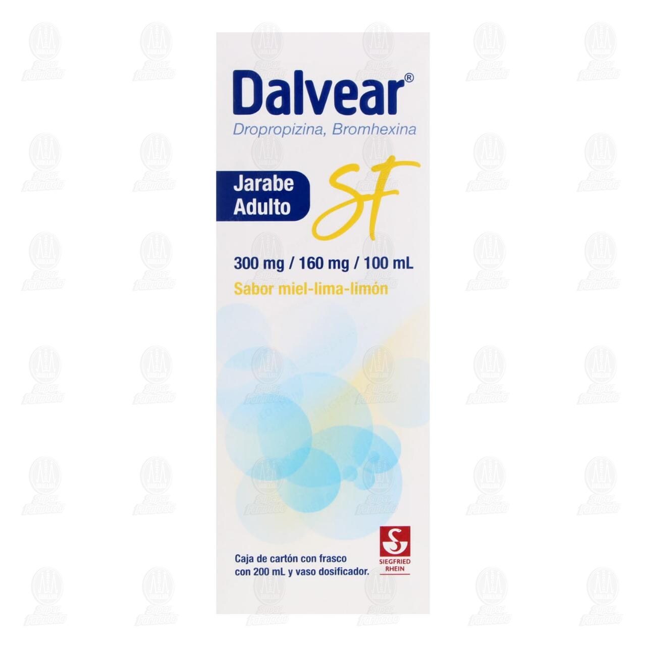 Dalvear SF 300mg/160mg/100ml Jarabe Adulto Sabor Miel-Lima-Lim&oacute;n, 200 ml. image number 1