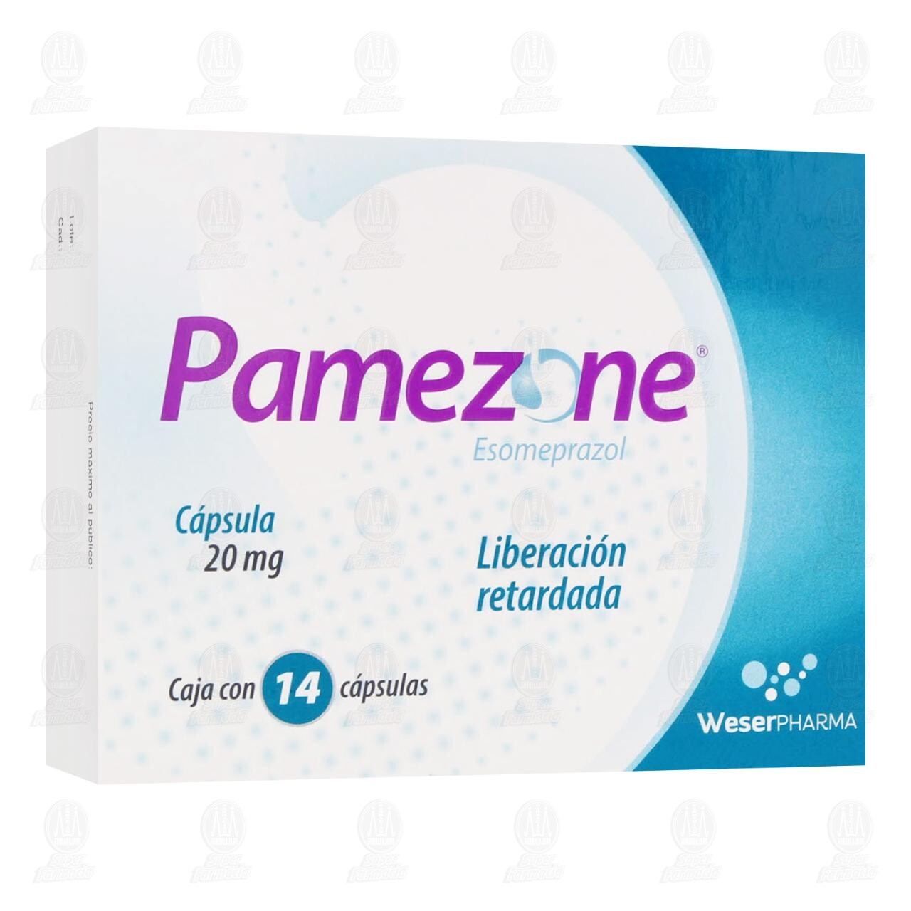 Pamezone 20 mg, 14 C&aacute;psulas. image number 0