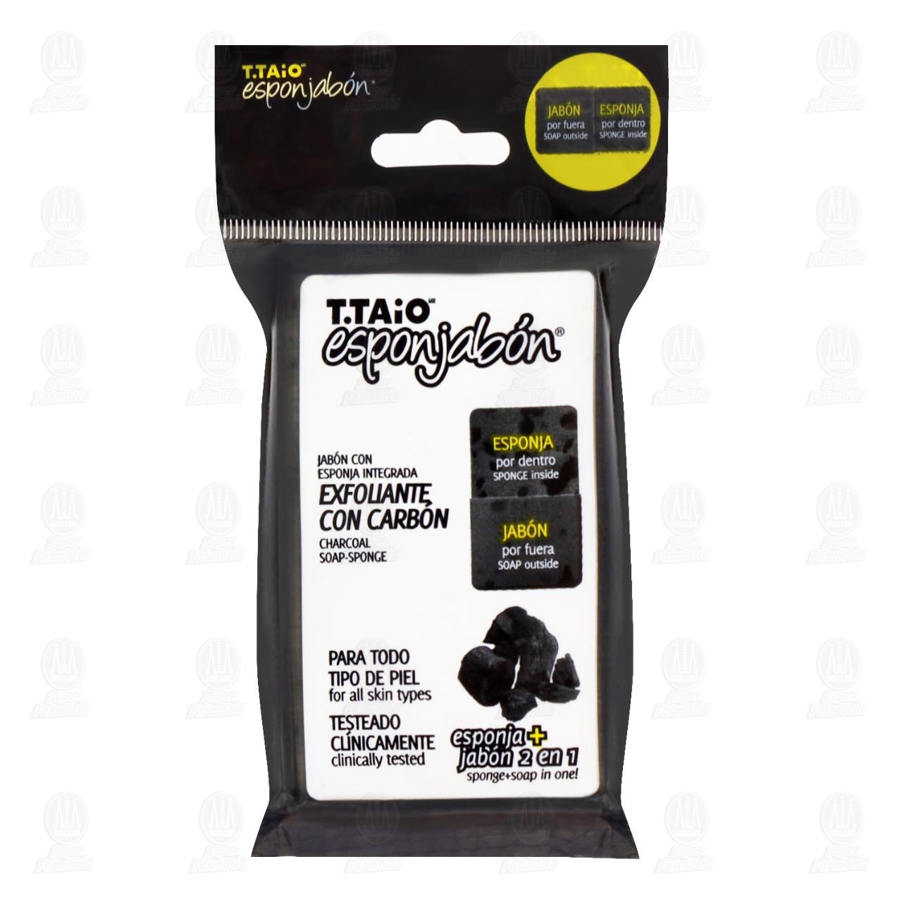 Esponjabón T.Taio Exfoliante con Carbón, 120 gr.