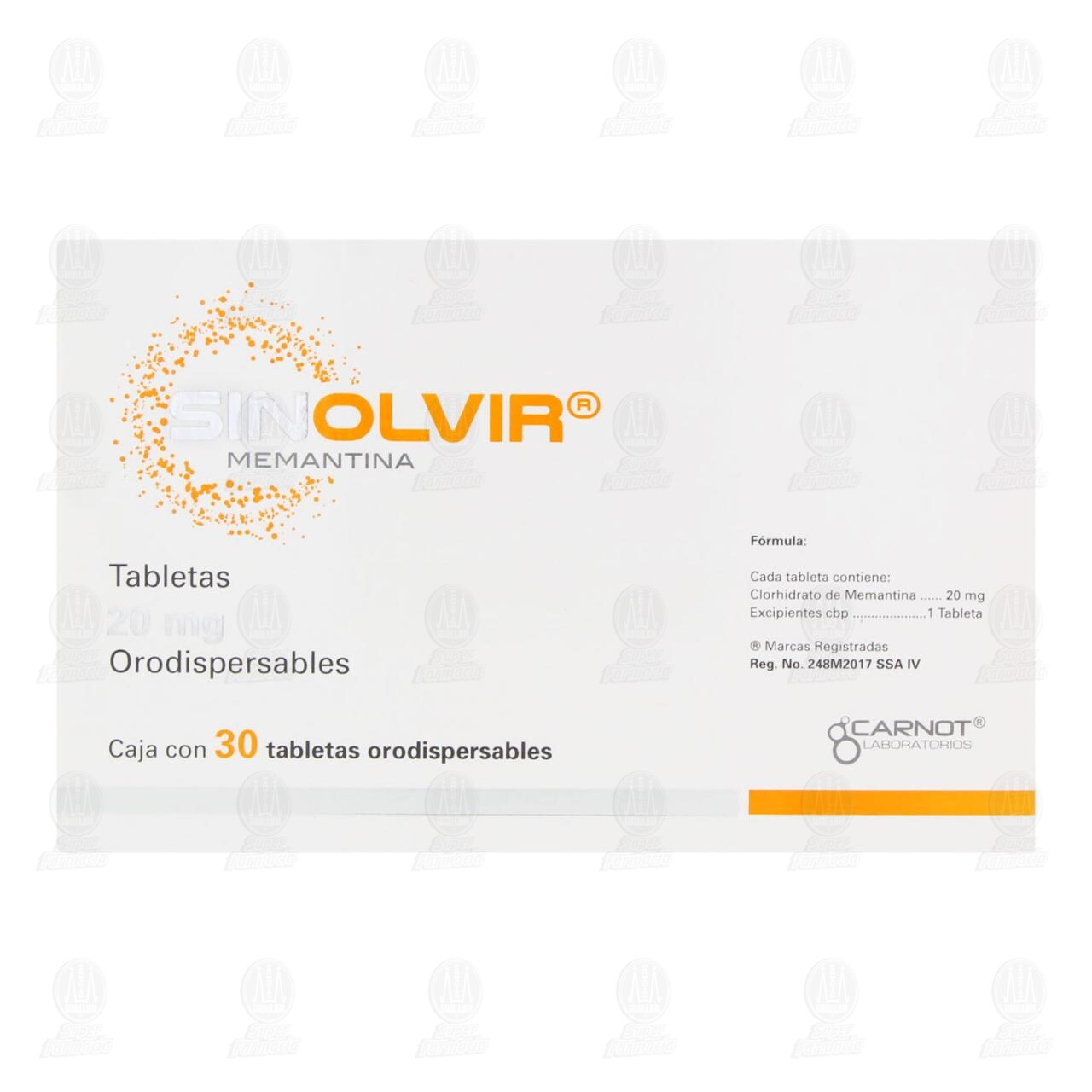 Sinolvir 20 mg, 30 Tabletas. image number 2