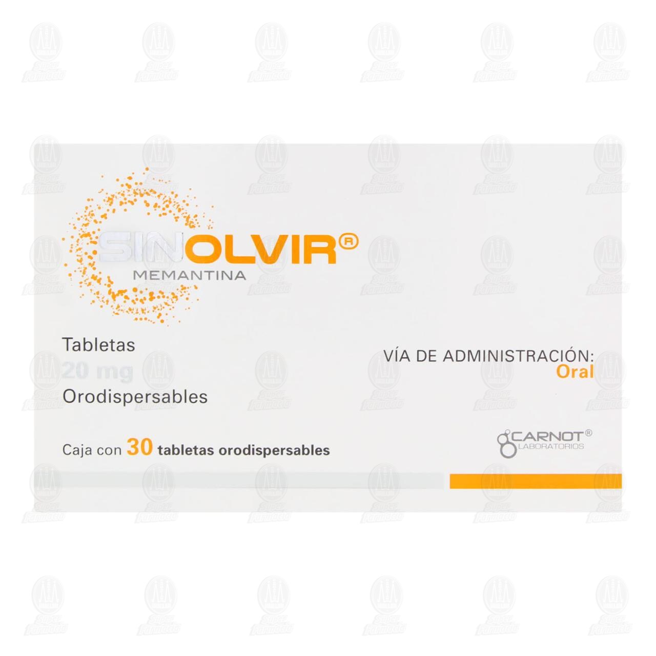 Sinolvir 20 mg, 30 Tabletas. image number 1