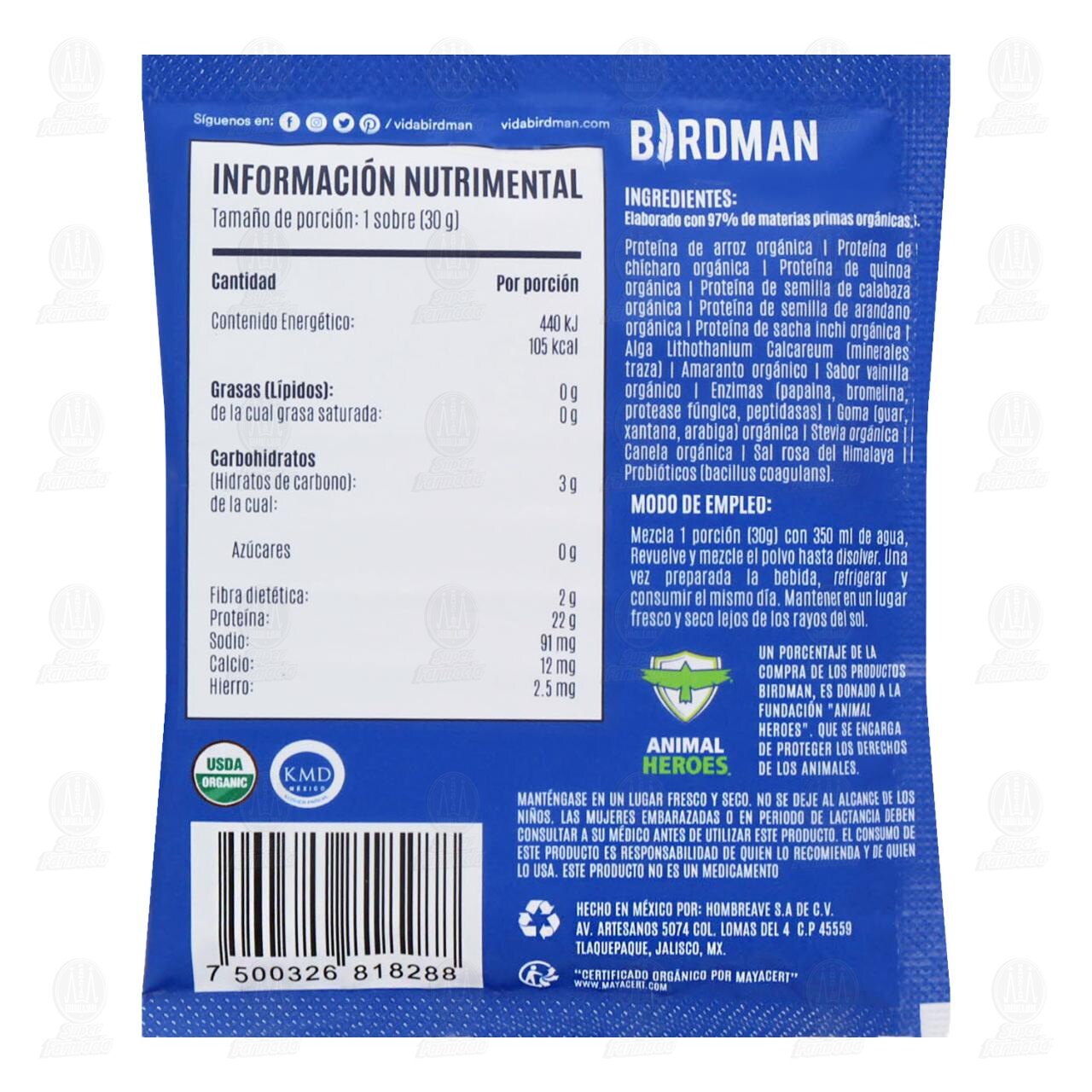 Birdman Falcon Proteína en Polvo Sabor Vainilla, 30 gr. image number 1