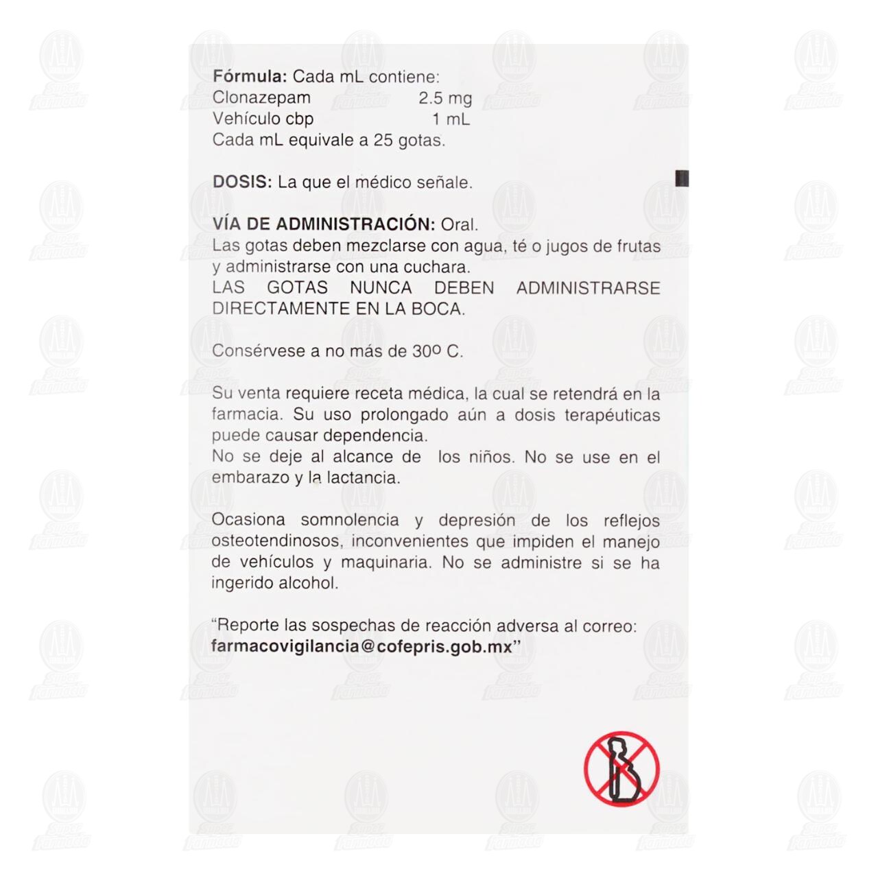 Clonazepam 2.5 mg, 10 ml Pharmalife. image number 2