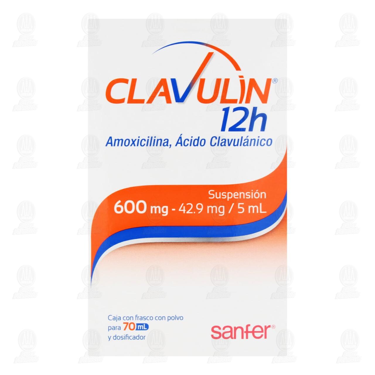 Clavulin 12h 600mg/42.9/5ml Suspensi&oacute;n, 70 ml. image number 1