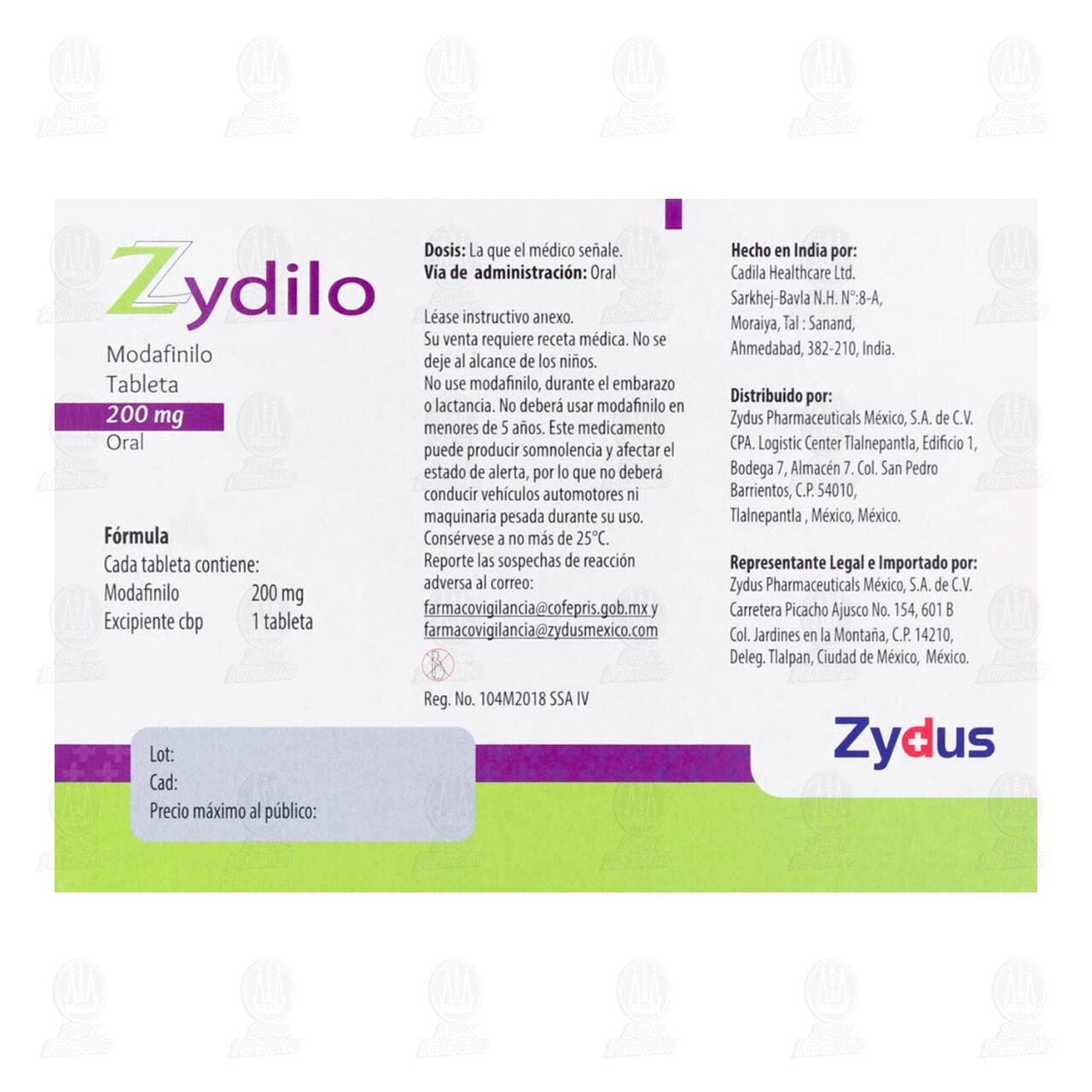 Zydilo 200 mg, 7 Tabletas. image number 2