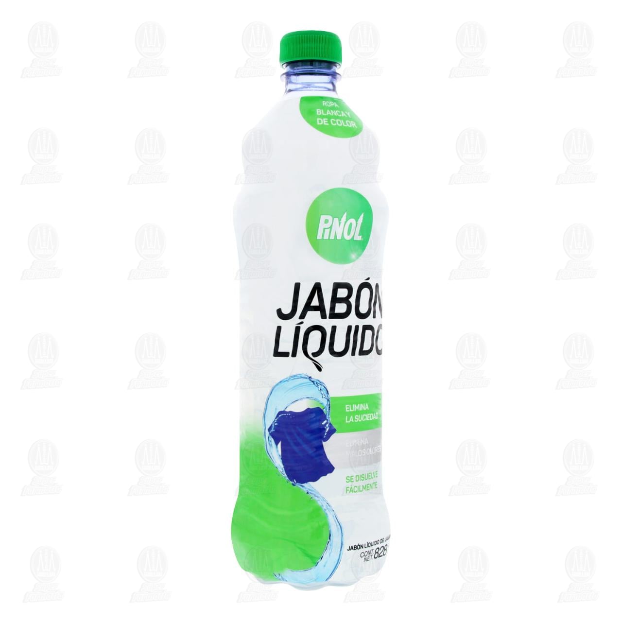 Jabón Líquido Pinol Ropa Blanca y de Color, 828 ml.